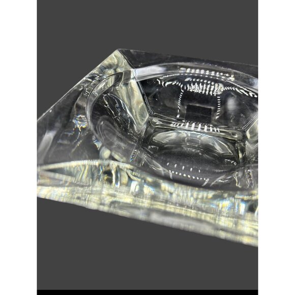 Vintage MCM Square Heavy Crystal Glass Covered Candy Dish Mid Century 6x6x4 - Picture 12 of 16